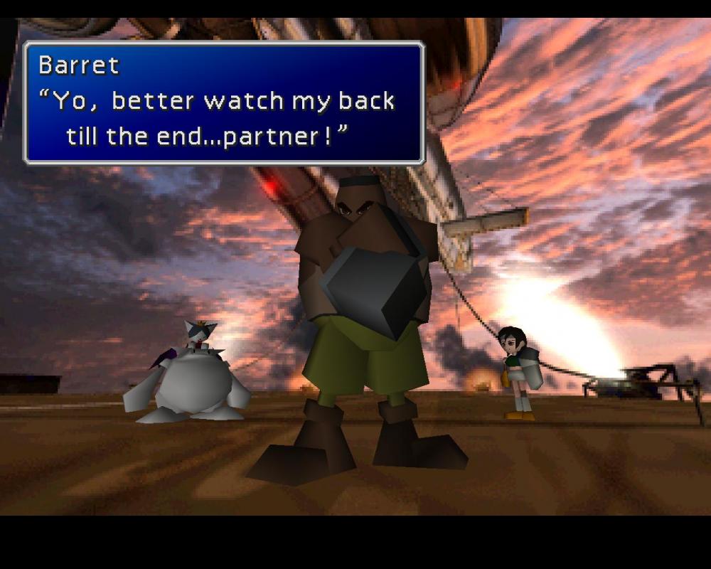 Final Fantasy VII Screenshot 27 barret and cait sith partners.jpg